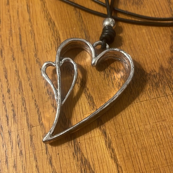 Vintage Gorgeous rope Heart Pendant Necklace 24” Y2K - Picture 2 of 4